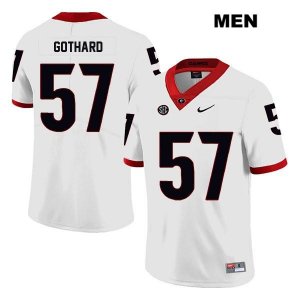 Men's Georgia Bulldogs NCAA #57 Daniel Gothard Nike Stitched White Legend Authentic College Football Jersey EHO7354NB